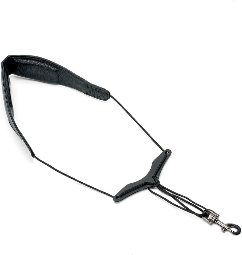 Pro-Tec Neck Strap for Saxophone 22" Less Stress Leatherette with Adjustable Comfort Bar and Metal Swivel Snap, Black, Model VC310M - Image 2